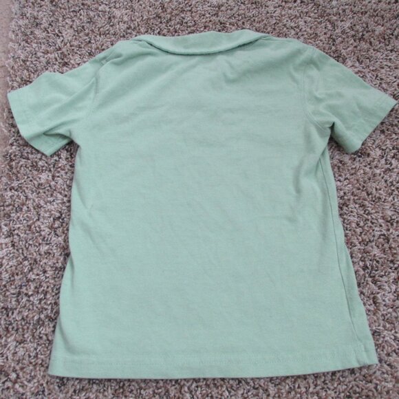 Cherokee Polo Shirt Boys Size 4T Green Blue Short Sleeve Stripe Pullover Top Tee - Picture 3 of 3